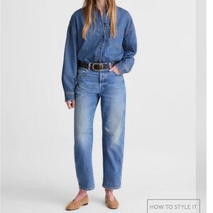 Madewell Barrel-Leg Women's Jeans in Medium Blue